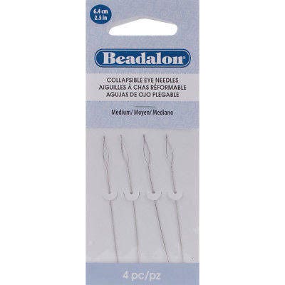 2.50-Inch Medium Collapsible Eye Beadalon Needles 4 Pack