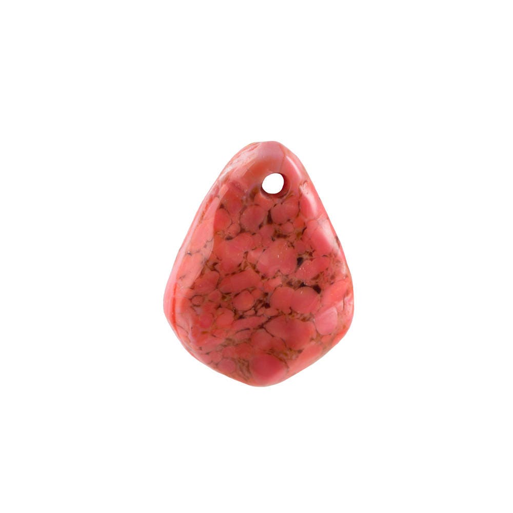 1 Hole Vintage Japanese Bumpy Texture Glass Coral Matrix Teardrop Pendants 20x14mm (4) jpn014A
