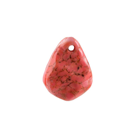 1 Hole Vintage Japanese Bumpy Texture Glass Coral Matrix Teardrop Pendants 20x14mm (4) jpn014A