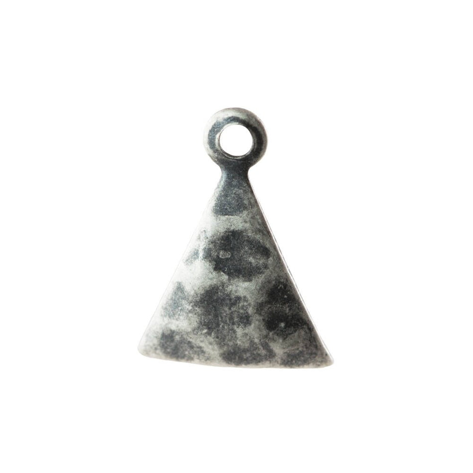 1 loop Hammered Small Sterling Silver Ox Triangle 12mmx9mm (16) mtl461D