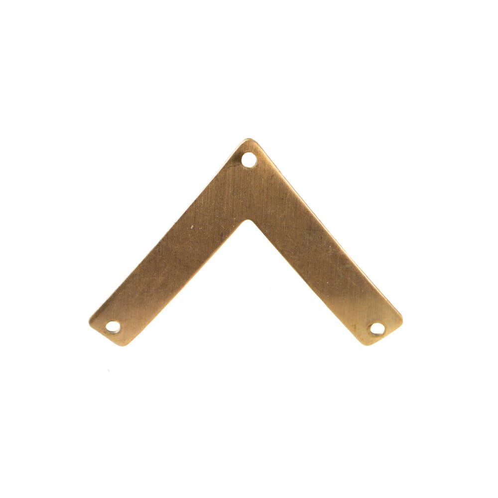 3 Hole Raw Brass V Connector Pendant 16x23mm (6) mtl510A