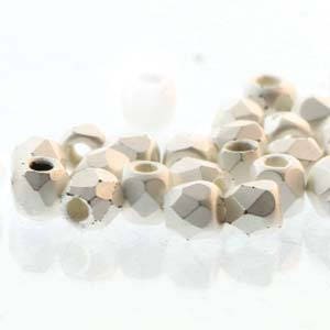 2mm Fine Brush Silver True 2 Czech Faceted Fire Polished Glass Beads (2g)
