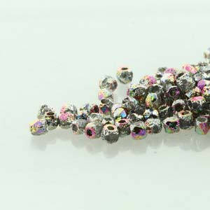 2mm Etched Full Vitrail Green True 2 Czech Faceted Fire Polished Glass Beads (2g)