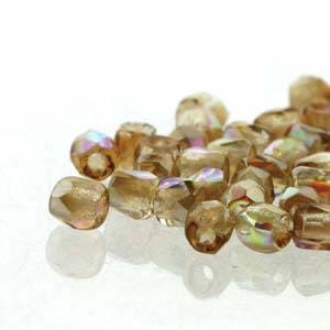 2mm Crystal Brown Rainbow True 2 Czech Faceted Fire Polished Glass Beads (2g)