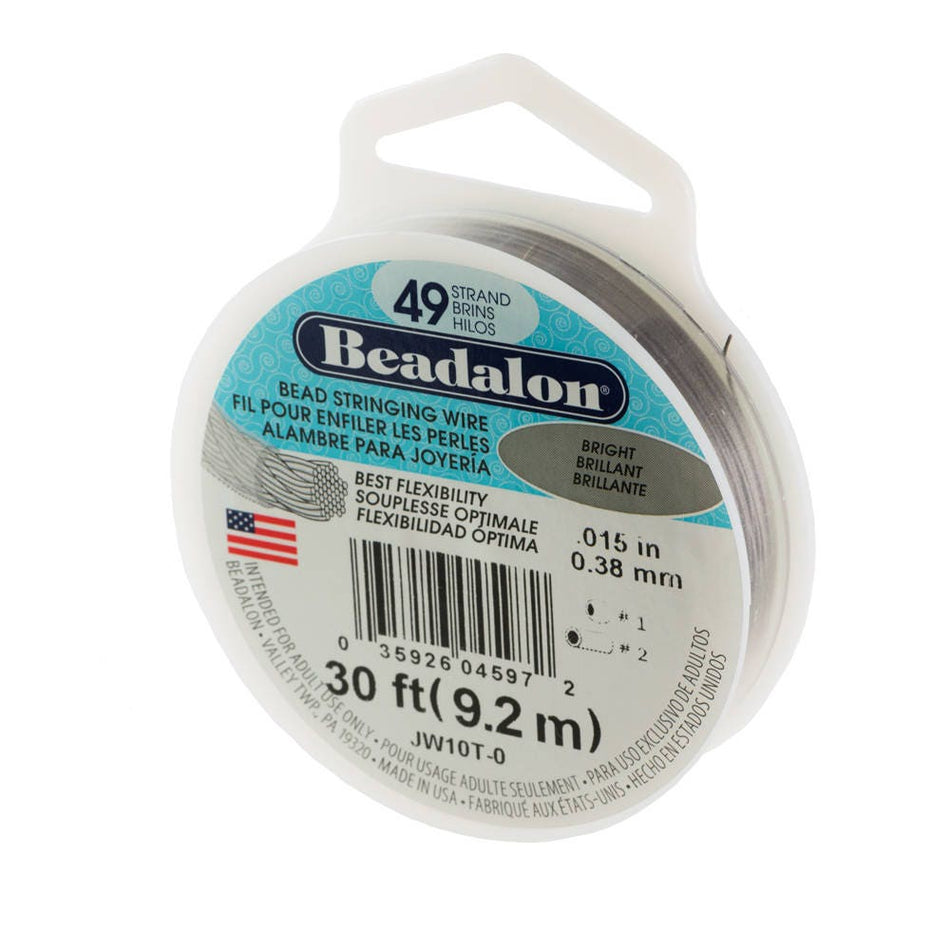 Beadalon 49 Strand Bright Wire .38mm Diameter/30ft Spool