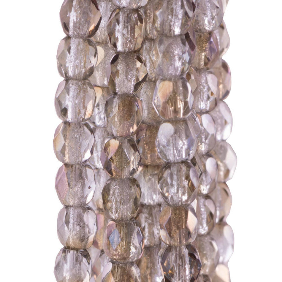 Czech Faceted Twilight Alexandrite Firepolish Glass Beads 4mm (50)