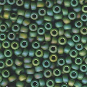 Matte Opaque Green AB Miyuki Seed Bead 5/0 20G Tube 05-411FR-TB