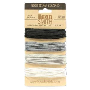 Beadsmith Hemp Cord 4 Onyx Shades 20lb/1.0mm