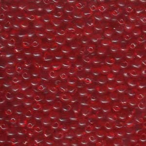 Transparent Red Drop Seed Beads 3.4mm 25G Tube DP-9140-TB
