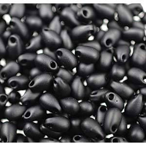 Matte Black Long Drop Miyuki Seed Beads 3.0x5.5mm 25G Tube LDP-401F-TB