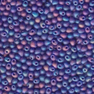 Matte Transparent Cobalt Blue AB Drop Seed Beads 3.4mm 25G Tube DP-9151FR-TB