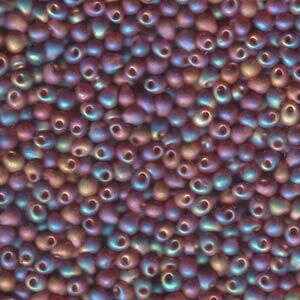 Matte Transparent Dark Amber AB Drop Seed Beads 3.4mm 25G Tube DP-9134FR-TB
