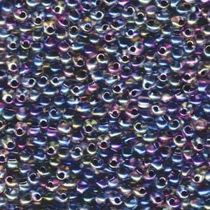 Noir Lind Crystal AB Drop Seed Beads 3.4mm 25G Tube DP-9283-TB