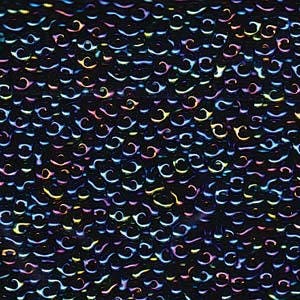 Opaque Black Rainbow Peanut Seed Beads 2x4mm 23G Tube P2748-R-TB