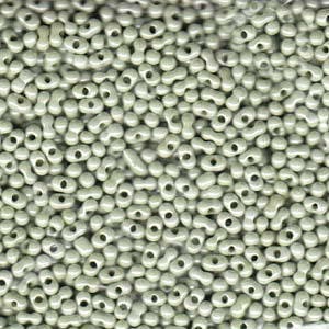 Light Sage Luster Peanut Seed Beads 2x4mm 23G Tube P4013-TB