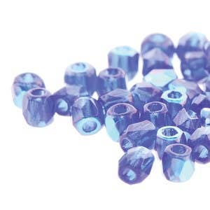2mm Cobalt AB True 2 Czech Faceted Fire Polished Glass Beads (2g)