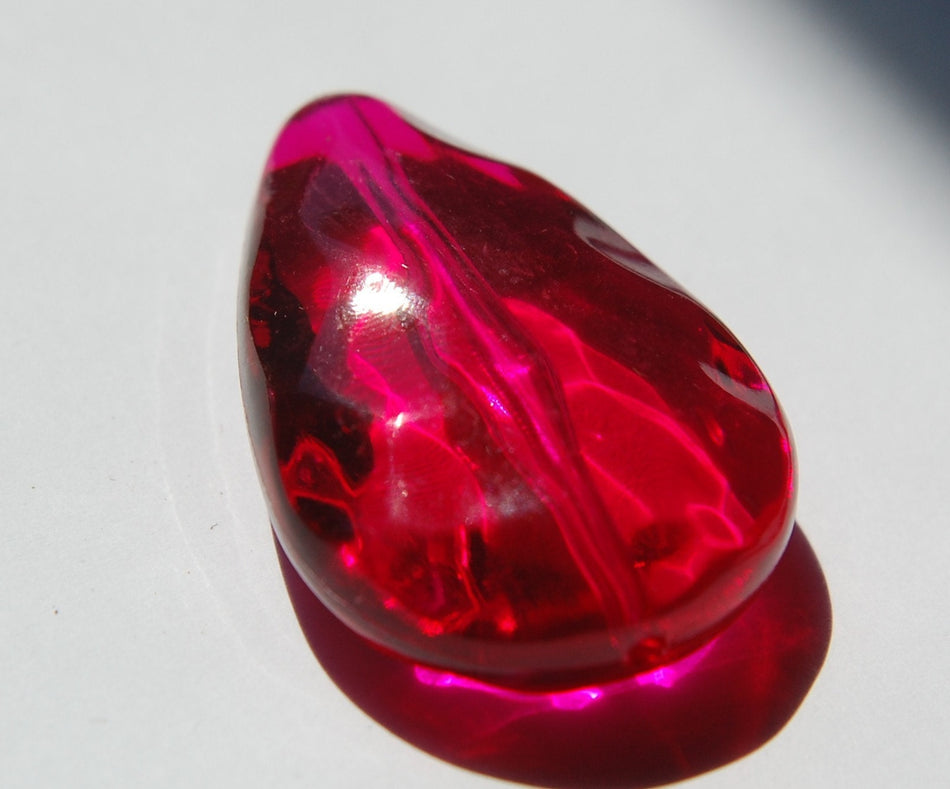 Vintage Water Colors Fuchsia Pink Pendant Focal Bead Germany pnd061D