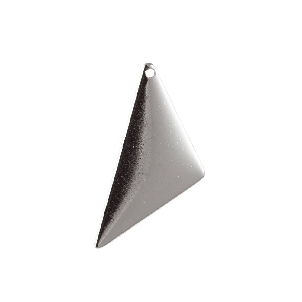 1 Hole Silver Plated Triangle Pendant Findings 25x12 (8) mtl447B