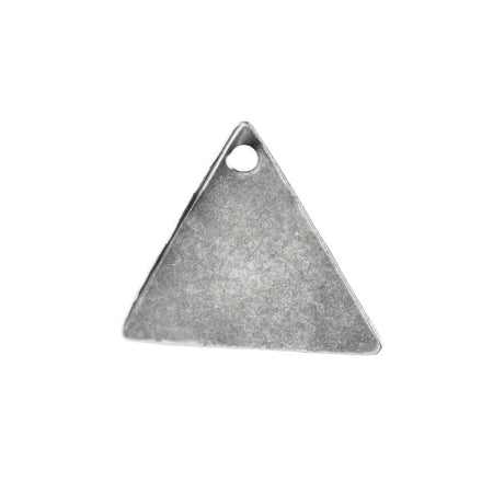 1 Hole Sterling Silver Ox Hammered Triangle Charms Drops 13mm (10) mtl147W