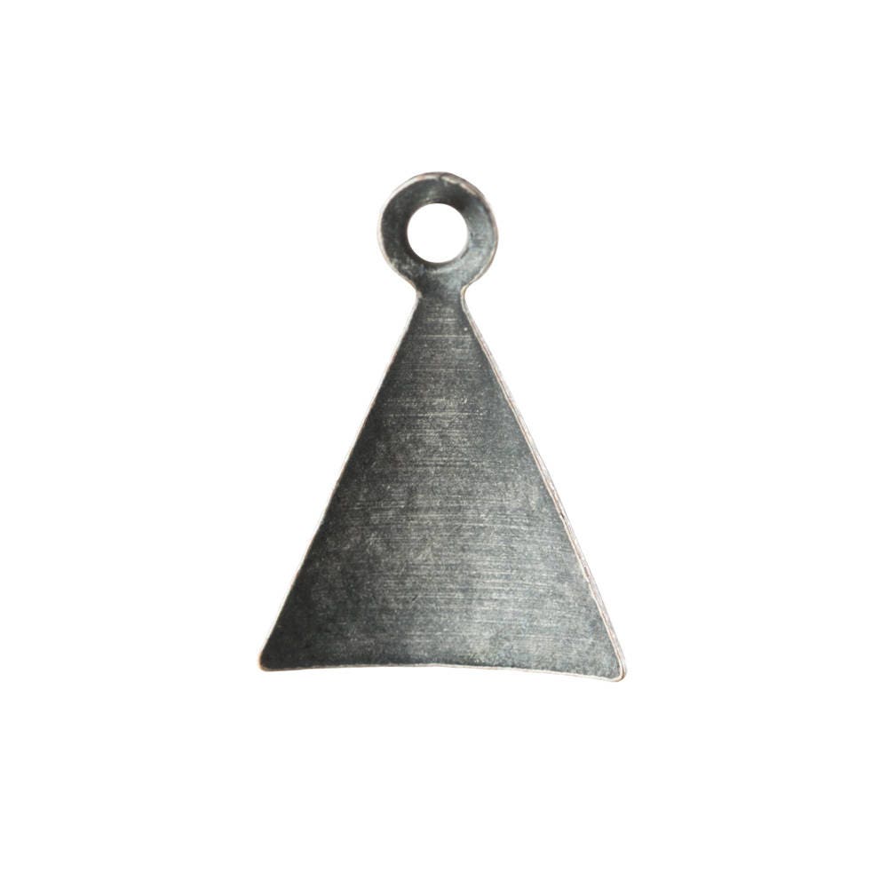 1 loop Hammered Small Sterling Silver Ox Triangle 12mmx9mm (16) mtl461D