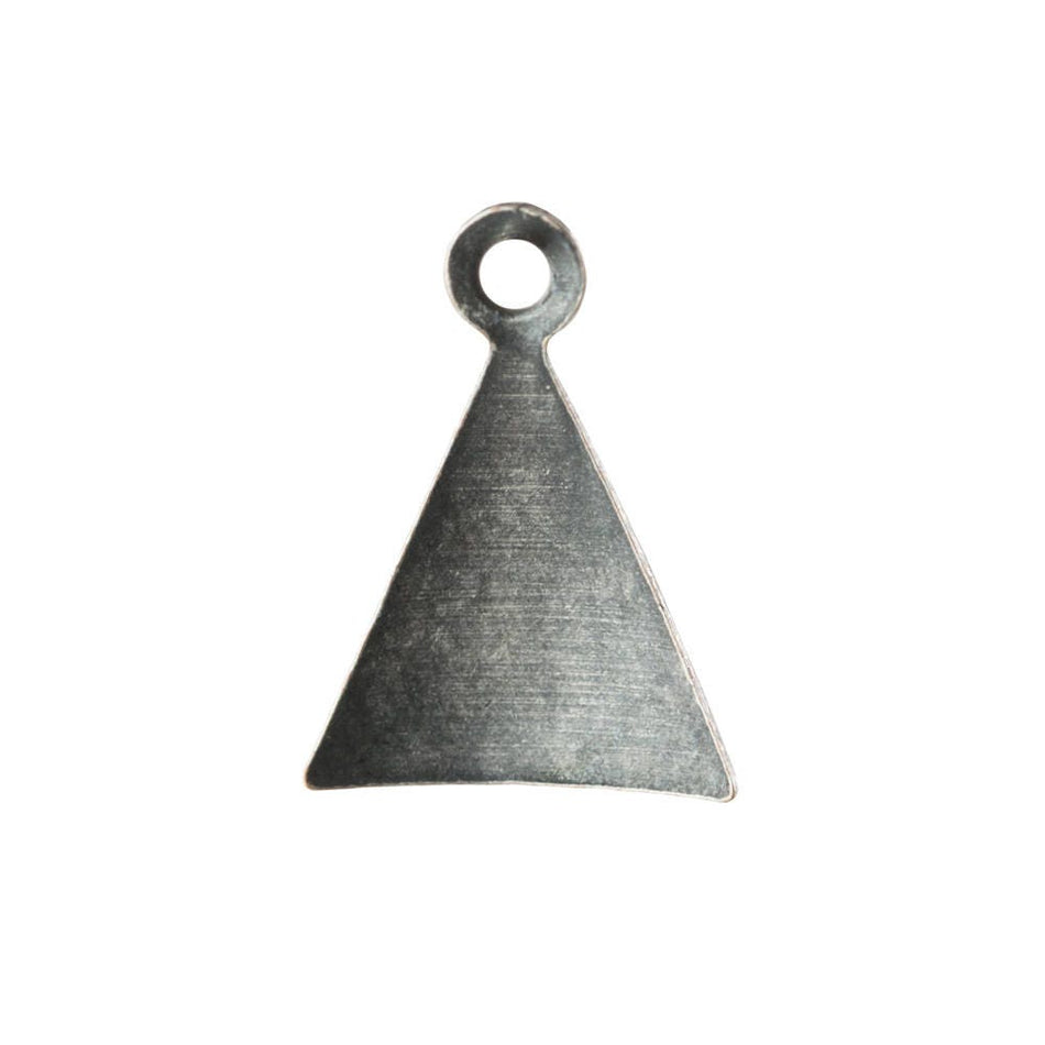 1 loop Hammered Small Sterling Silver Ox Triangle 12mmx9mm (16) mtl461D