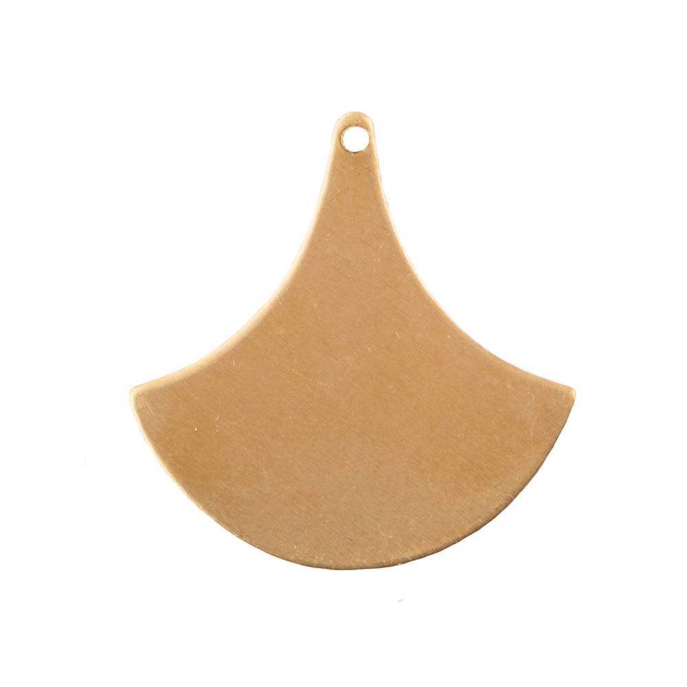 Raw Brass Flat Fan Pendant Drops 20x19mm (6) mtl515A