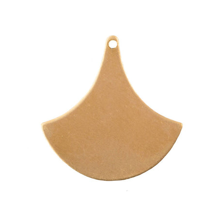 Raw Brass Flat Fan Pendant Drops 20x19mm (6) mtl515A