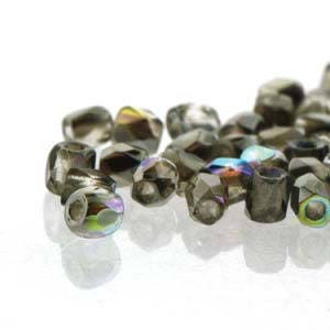2mm Crystal Graphite Rainbow True 2 Czech Faceted Fire Polished Glass Beads (2g)