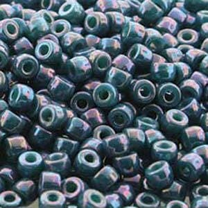 Turquoise Green Nebula Czech Matubo 6/0 Bead 4x2mm 8gm Tube MTB06-63130-15001-TB