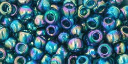6/0 TOHO ROUND Transparent Rainbow Teal Seed Bead (8g)