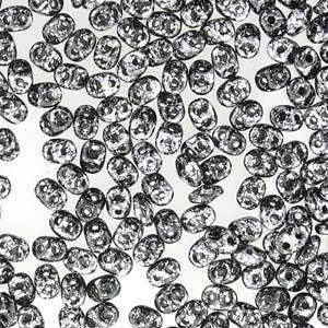 Tweedy Silver Czech SuperDuo Beads 2/5mm 5.0" Tube DU0523980-45702-TB