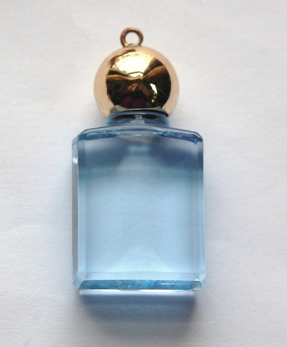 Vintage Blue Miniature Faux Perfume Bottle Pendant pnd114