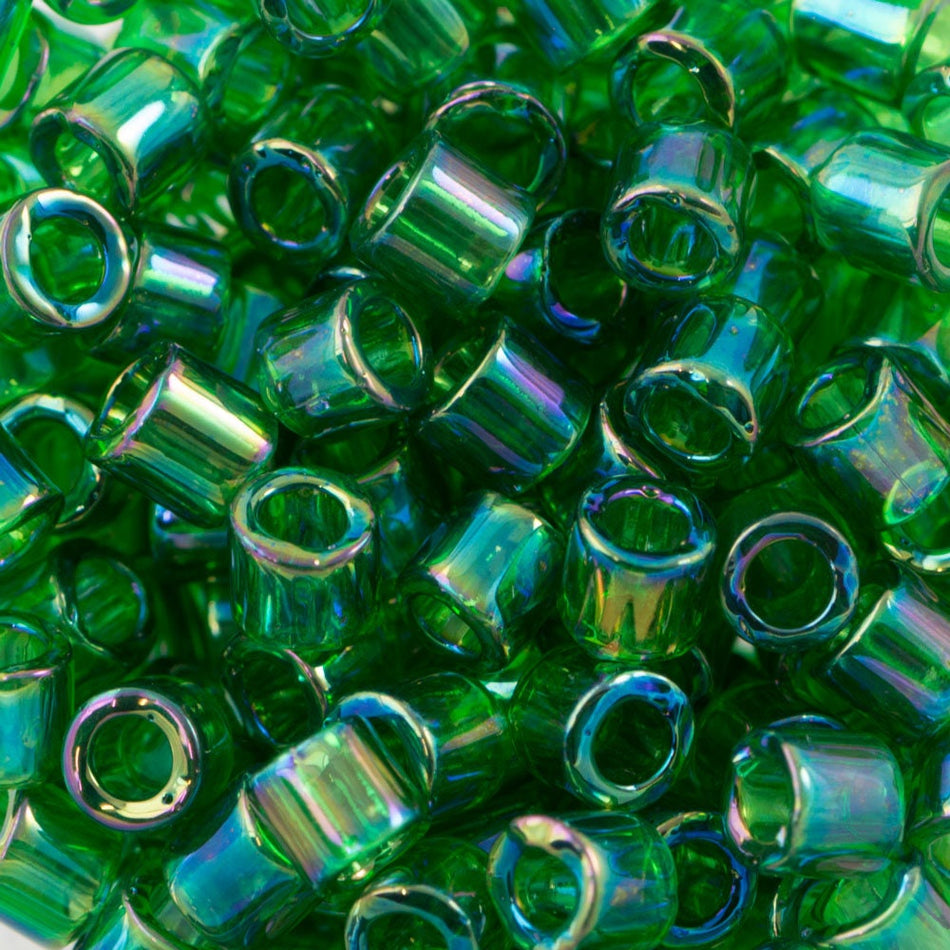 8/0 MIYUKI DELICA Transparent Green AB Seed Bead (8g)