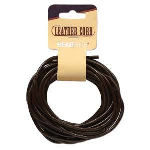 Beadsmith Dark Brown Leather Cord 3mm/5yds