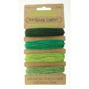 Beadsmith Hemp Cord 4 Color Emerald Shades 20lb/1.0mm