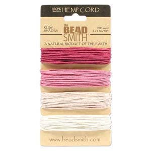 Beadsmith Hemp Cord 4 Ruby Shades 20lb/1.0mm