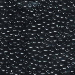 Opaque Black Drop Seed Beads 3.4mm 25G Tube DP-9401-TB