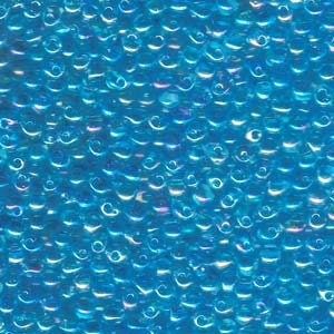 Transparent Light Blue AB Drop Seed Beads 3.4mm 25G Tube DP-9260-TB