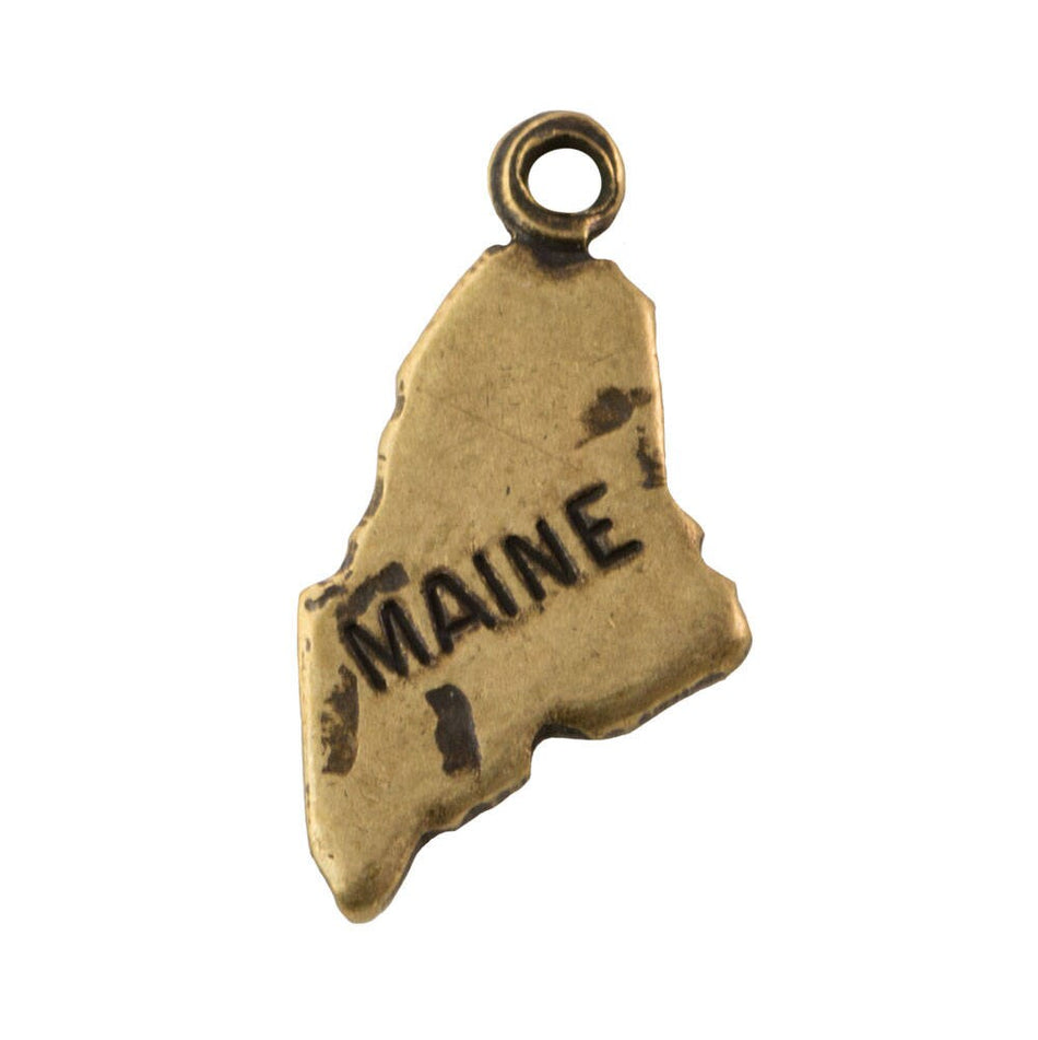 OOPS*** Brass Ox Tiny Maine State Charm Drops (6) chr203QOOPS