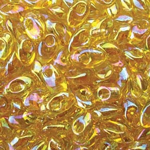 Hot Gold Crystal AB Miyuki Long Magatama Seed Beads 4x7mm 8.5G Tube LMA-251-TB