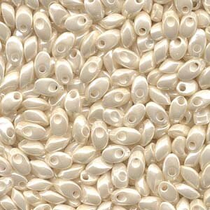 Ivory Ceylon Miyuki Long Magatama Seed Beads 4x7mm 8.5G Tube LMA-592-TB