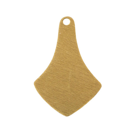 Raw Brass Flat Pointed Pendant Drops 23x16mm (6) mtl514A