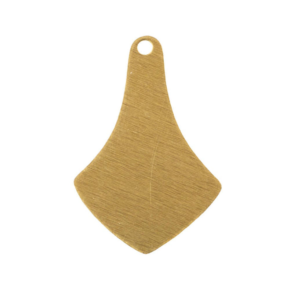 Raw Brass Flat Pointed Pendant Drops 23x16mm (6) mtl514A