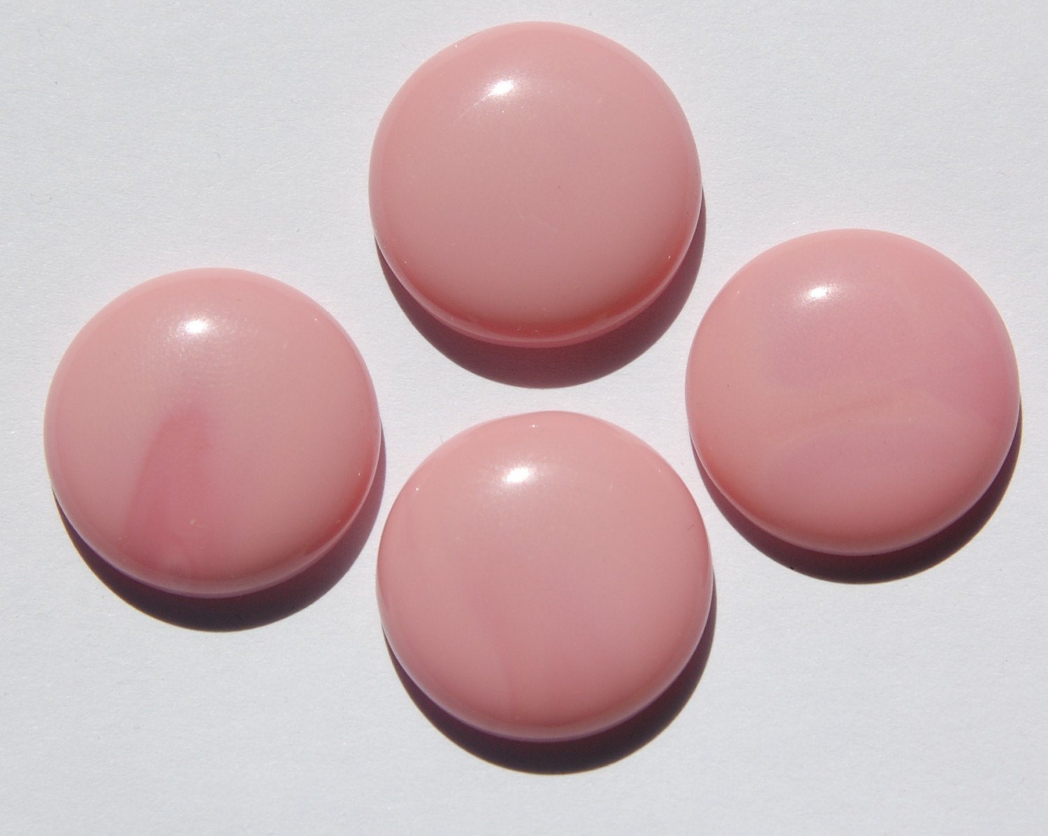 Vintage Creamy Pink Glass German Cabochons 22mm cab247D