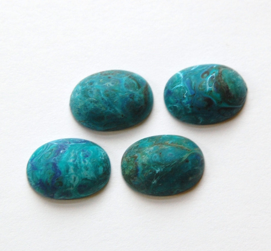 Vintage Matte Blue Lucite Marbled Cabochons cab463A