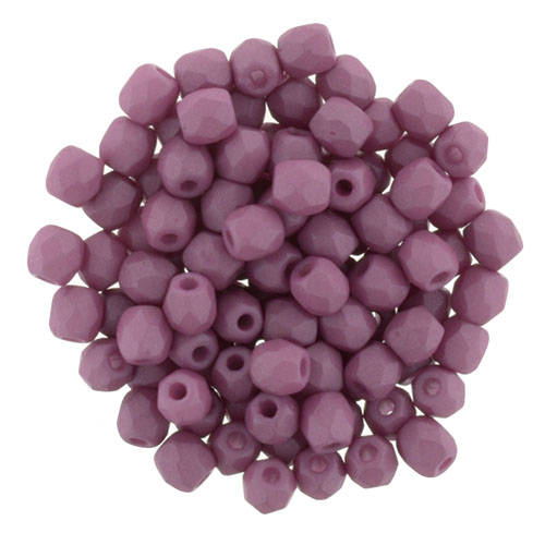 Czech Faceted Saturated Lavender Fire Polish Glass Beads 3mm (50)