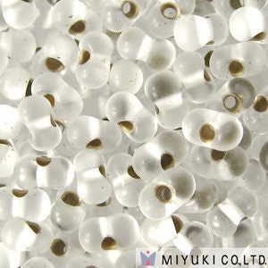 Matte Silver Lined Crystal Miyuki Berry Seed Beads 2.5x4.5mm 23G Tube BB-1F-TB