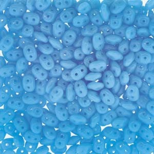 Turquoise Blue Czech SuperDuo Beads 2.5x5mm Tube DU0563030-TB