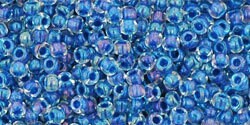 11/0 TOHO ROUND Inside Color Luster Crystal/ Caribbean Blue Lined Seed Bead (8g)
