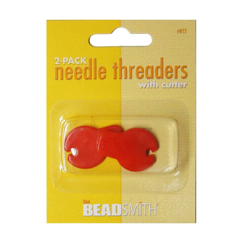 Beadsmith Needle Threaders with Cutter 2pk